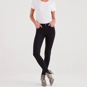 7 For All Mankind B(air) Denim High Waist Skinny Jean in Black